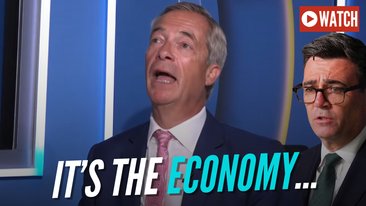 Farage Says Burnham's Real Test Is on the Economy